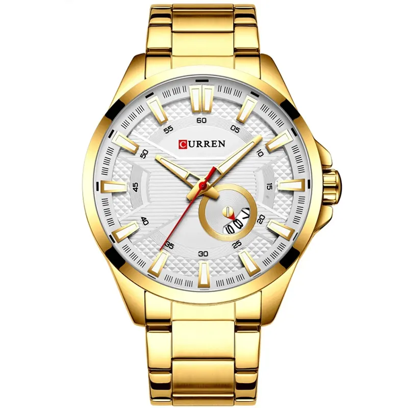 Curren White Dial Gold-tone Men's Watch | 8372
